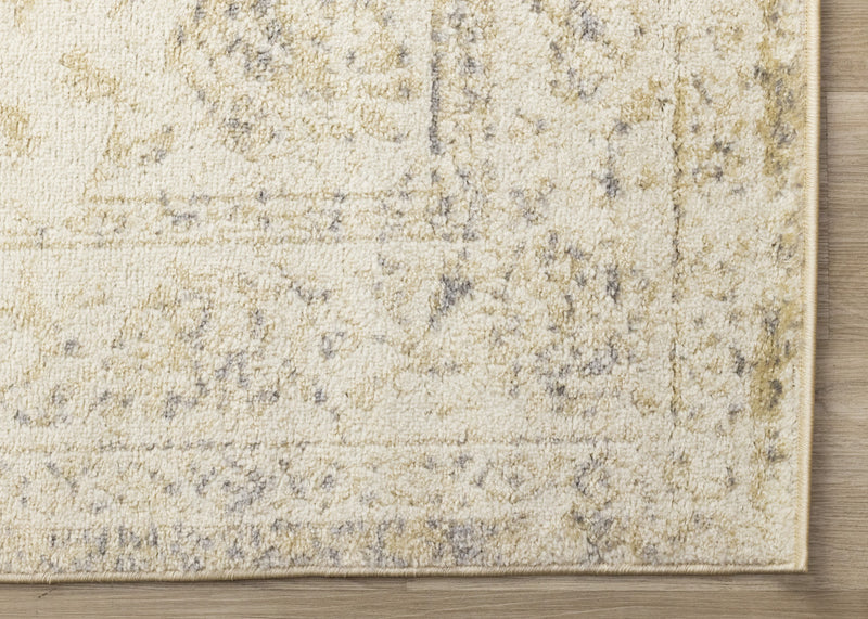 Carpette discrète, traditionnelle et élégante Ellis beige et crème - 5 pi 3 po x 7 pi 7 po