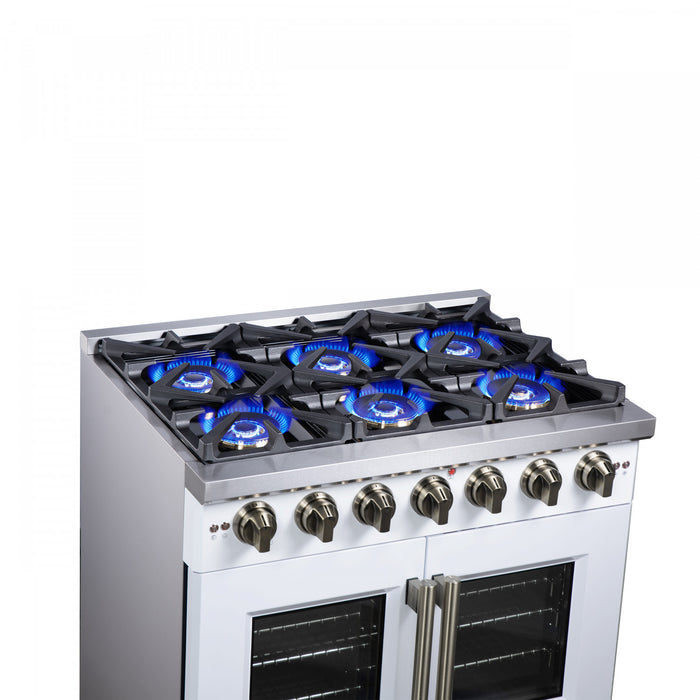 Cuisiniere a gaz blanche Capriasca 36 pouces, 5,36 pi³ – FFSGS6460-36WHT