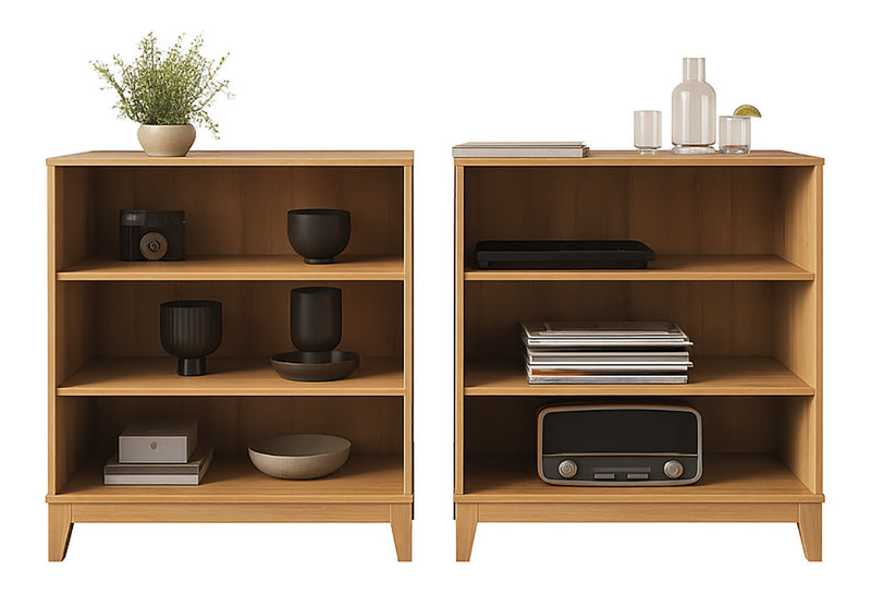 Modulr Bibliotheque A 2 Tablettes Reglables – Chene Naturel