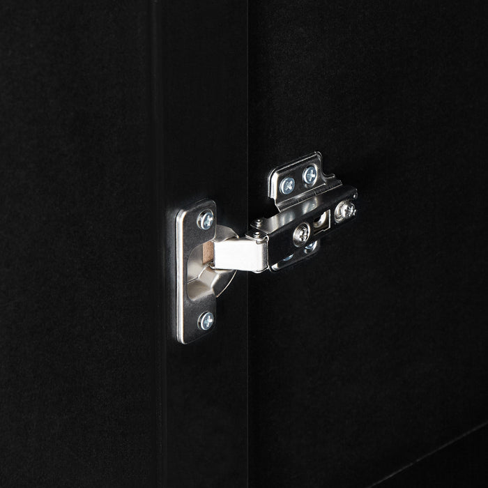 Liam Armoire de rangement multifonction avec portes et etageres reglables, Noir