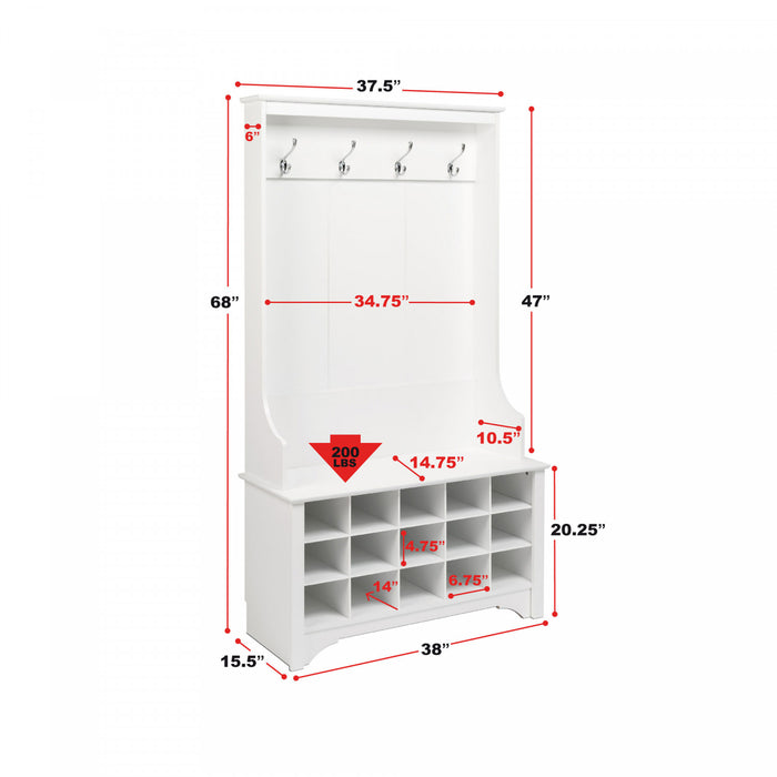 Portemanteau avec rangement pour chaussures - blanc