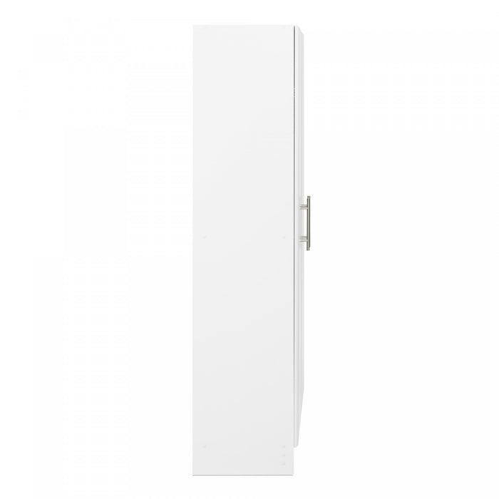 Armoire profonde de rangement Elite avec tablettes fixes et réglables - blanche