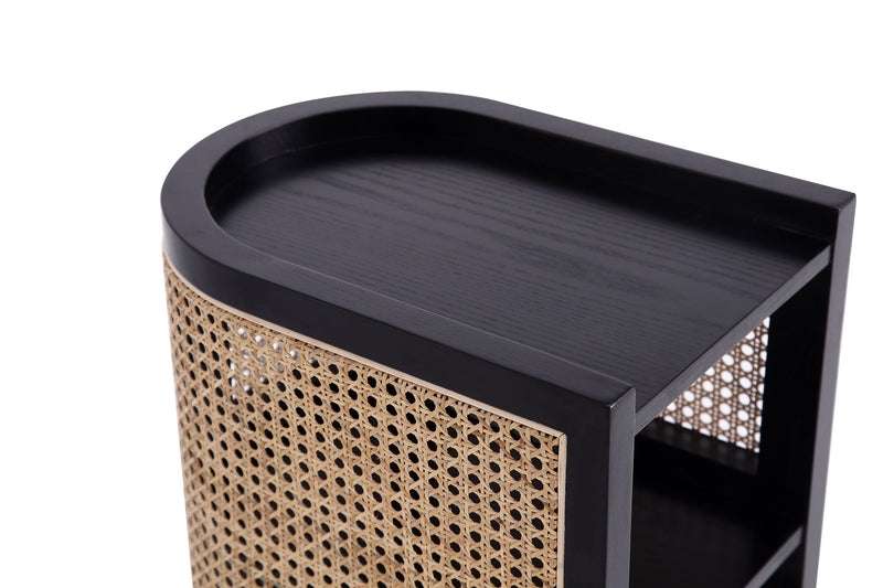 Table d’appoint style industriel Versailles en noir et naturel – Lot de 2