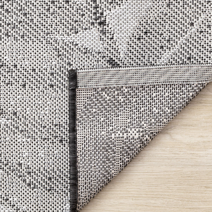 Tapis Jackson a feuilles botaniques gris et blanc, 7'10\" x 10'6\"