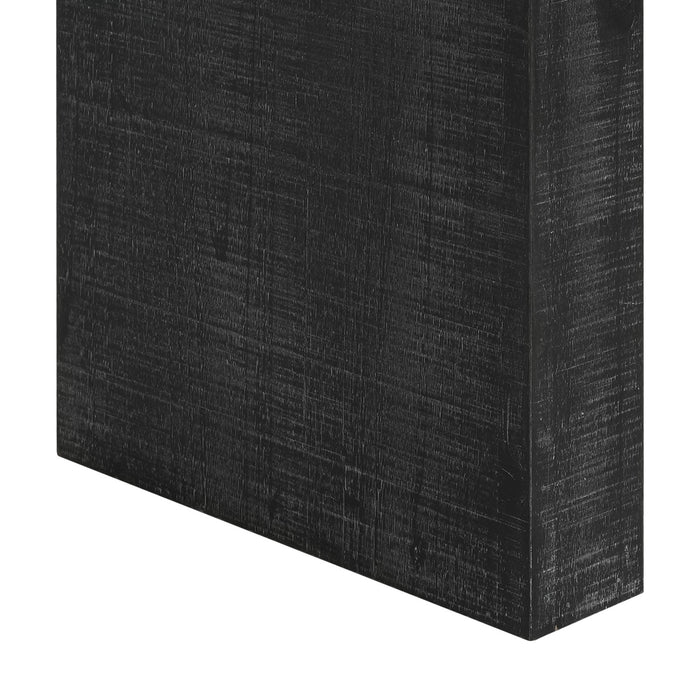 Cedar Table Console en Bois 52 po avec Bord Courbe et Finition Vieillie, Noir