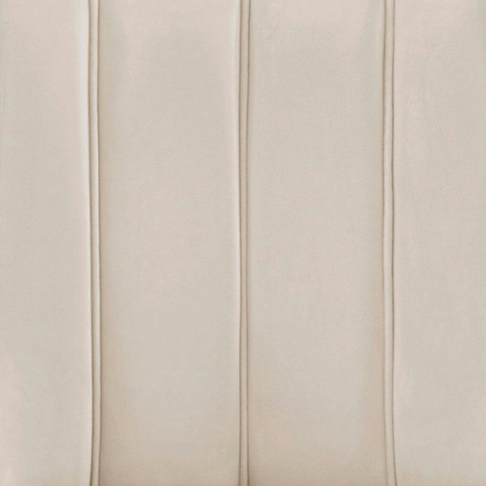 Fauteuil moderne Eda en bois avec accoudoirs, coloris creme