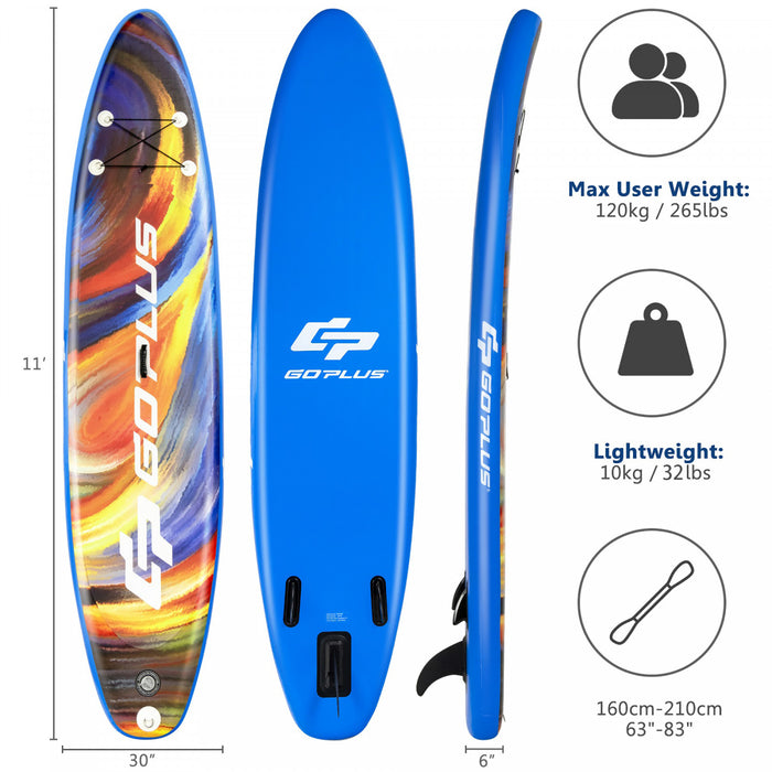 Planche A Pagaie Gonflable 335cm Goplus – Avec Pagaie En Aluminium