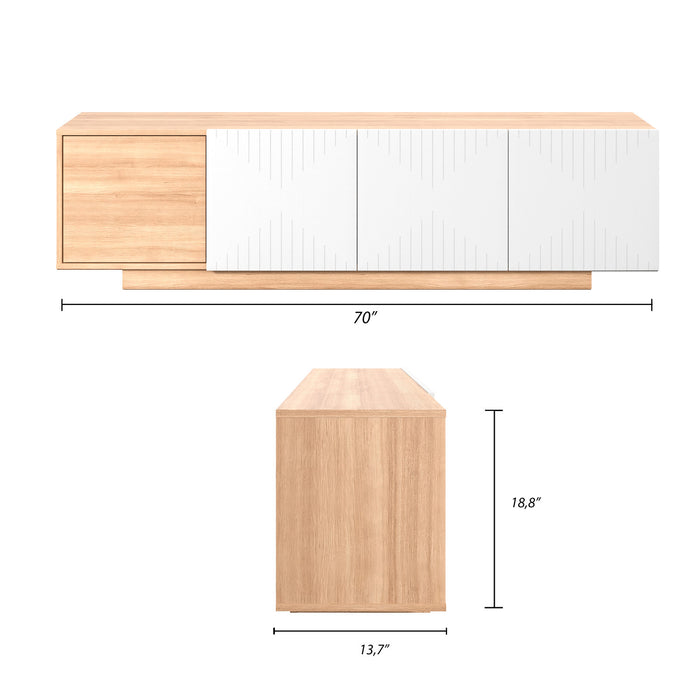 Meuble pour téléviseur Riva Nordika de 72 po - érable naturel