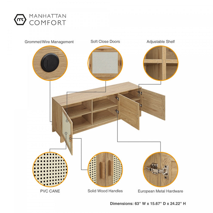 Ensemble de salon Sheridan Mid-Century Modern 4 pieces en bois naturel