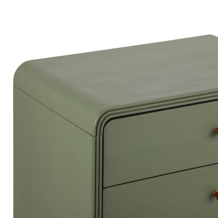 Sophia Table de Nuit Moderne avec Rangement et Tiroir, Vert Olive