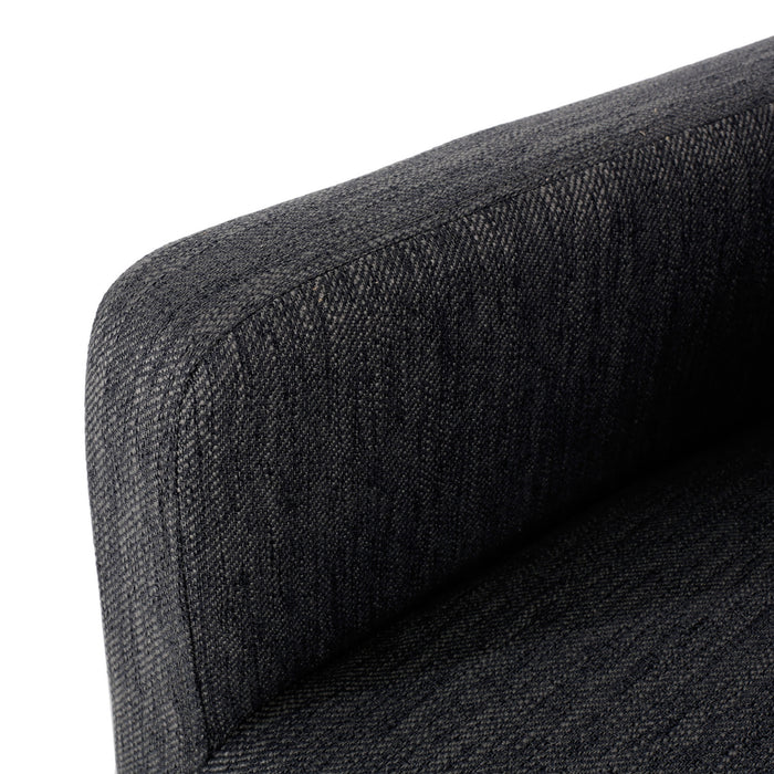 Tabouret De Comptoir Lewis Hauteur D’assise 66 cm – Tissu Rembourre Et Pieds En Bois Massif, Charbon