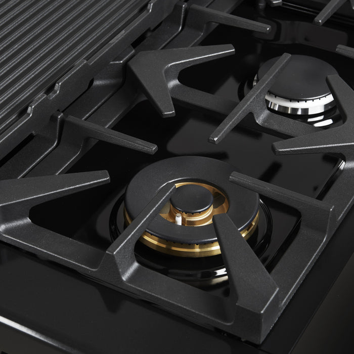 Cuisiniere a gaz Antico de 48\", noire,avec double four – FFSGS6219-48BLK