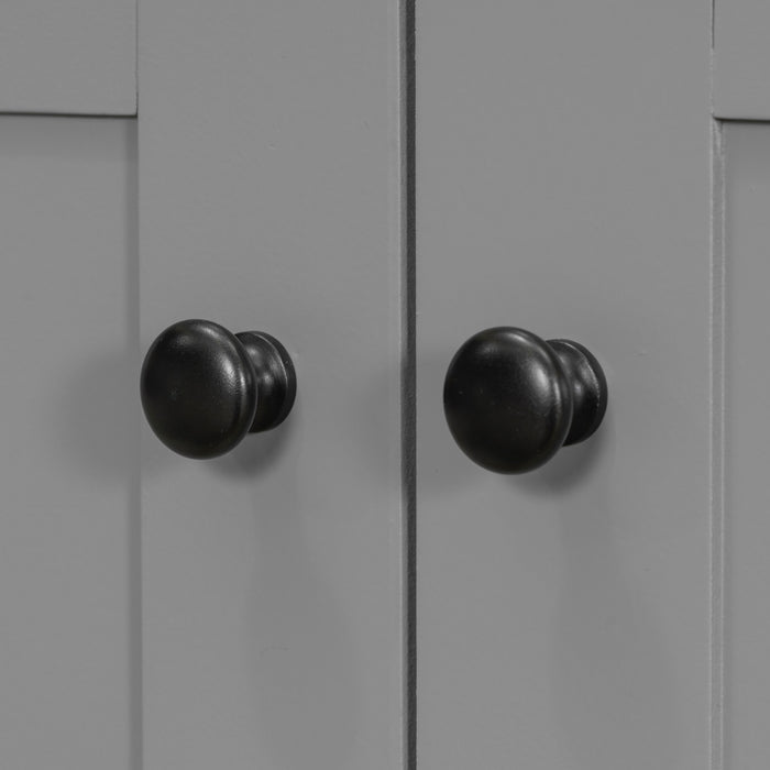 Meuble de salle de bain moderne Derek 36 pouces avec lavabo ceramique et rangement multiple, gris