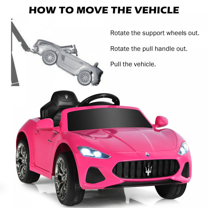 12v Enfants Rouler Sur La Voiture Maserati Grancabrio Sous Licence W / Telecommande & Lumieres Rose