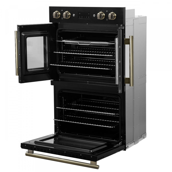 Four mural electrique double Asti 30 pouces, noir, 7,36 pi³ - FBOEL1340-30BLK