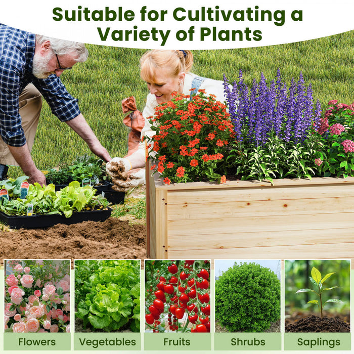 Costway 1 Pcs Boite De Planteur Elevee Avec Base Ouverte Pour Legumes Profondement Enracines