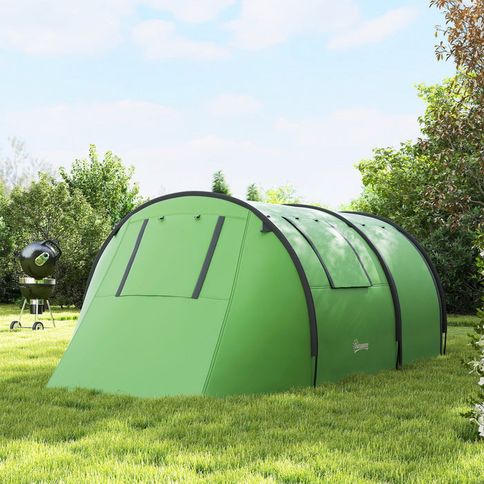 Outsunny Tente de camping 3-4 personnes avec 2 chambres, tente etanche
