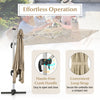 Costway 10 FT Patio Cantilever Umbrella Outdoor Aluminum Hanging Offset Umbrella w/ 360° Rotation Beige