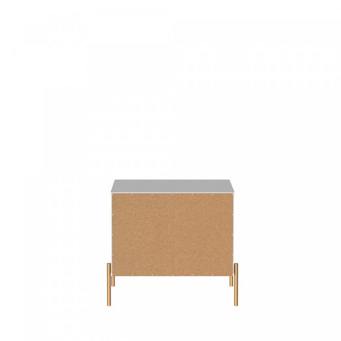 Table de nuit Jasper Moderne 25\" en blanc (2 tiroirs) - Lot de 2