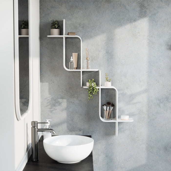 Tablette murale moderne Montage de Umbra en bois - blanche