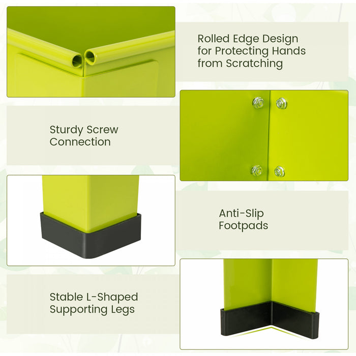 Costway 24\" Lit De Jardin Eleve Avec Les Jambes Boite De Planteur En Metal Elevee Trou De Drainage Cour Arriere Vert