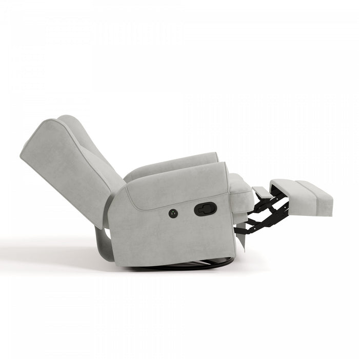 Storkcraft Serenity Fauteuil bercant inclinable rembourre a dossier a oreilles - Acier