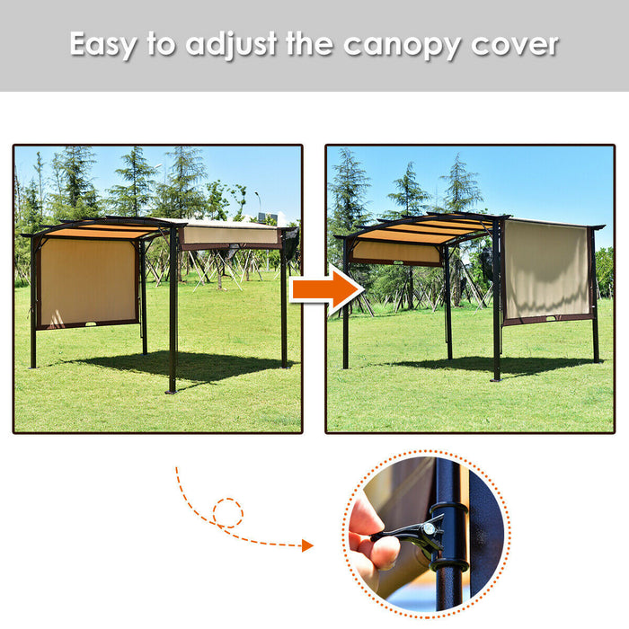 12’ X 9’ Kit Pergola Cadre Metallique Couvert Couvert De Gazebo Abri De Patio