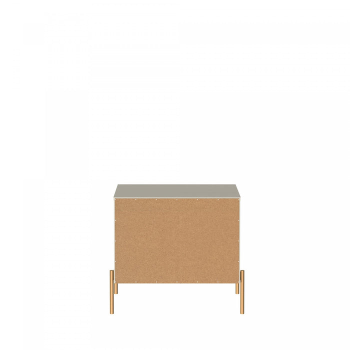 Table de nuit Jasper Moderne 25\" en blanc casse (2 tiroirs) - Lot de 2