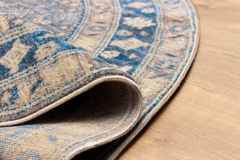 Tapis Traditionnel Lucia 5'0\" x 5'0\" en Bleu