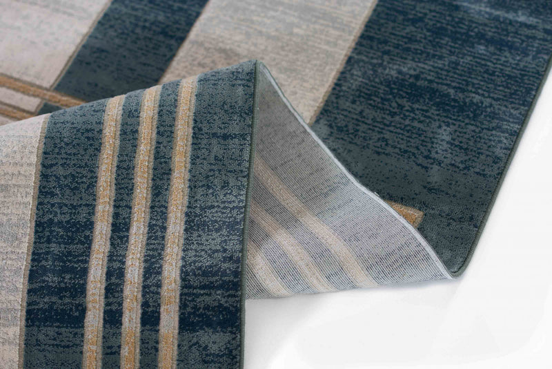 Tapis Contemporain Erisa 2'2\" x 7'7\" en Bleu