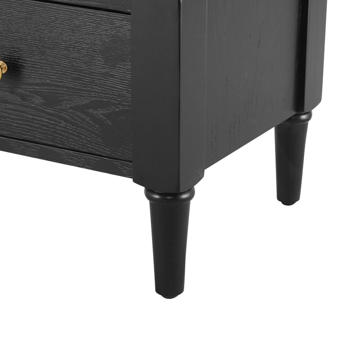 Aspen Lot de 2 Tables de Nuit avec Tiroirs et Etageres Ouvertes, Noir
