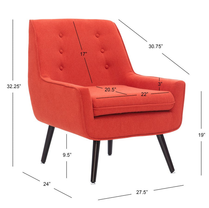 Fauteuil d’appoint Trellis Pimento en tissu - rouge