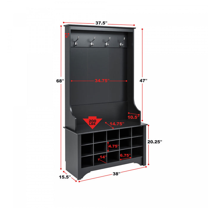 Portemanteau avec rangement pour chaussures - noir