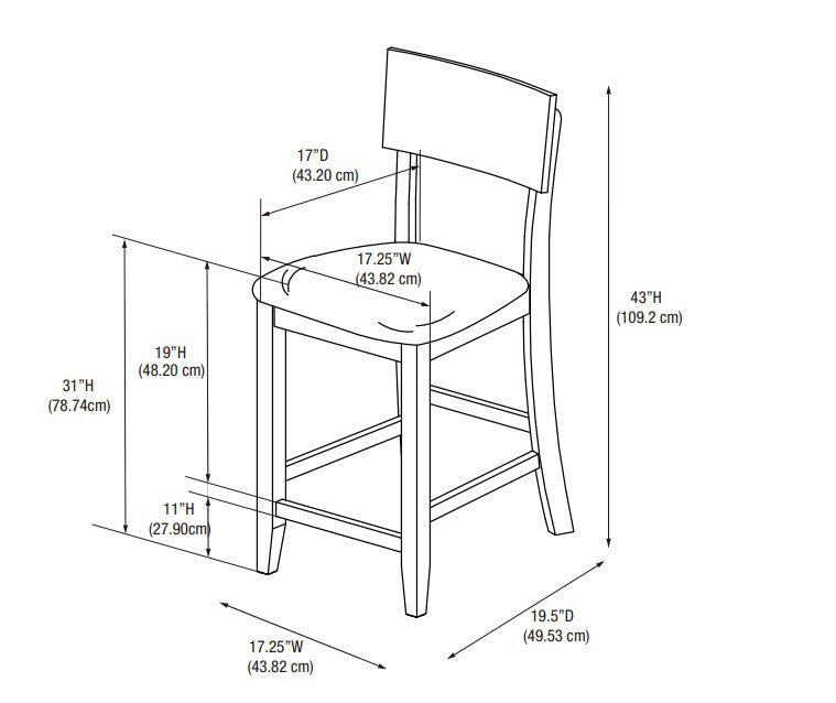 Tabouret bar contemporain Torino en similicuir - noir