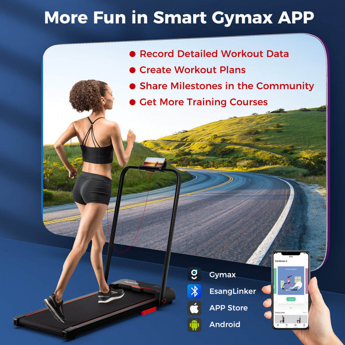 Costway 3 En 1 Tapis Roulant Pliant Avec Ecran Led A Telecommande Et App Pour La Maison Rouge