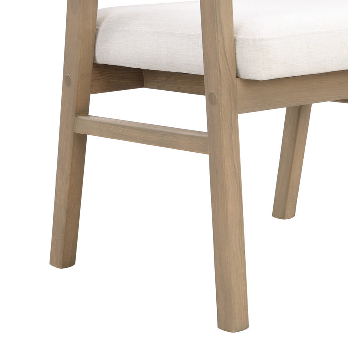 Liam Ensemble de 2 chaises de salle a manger confortables avec dossier en rotin et structure en bois de caoutchouc, frene clair