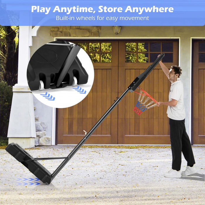 Goplus 7.4-10 Ft Systeme Exterieur De Cercle De Basket-ball Avec 44 Pouces De Panneau Arriere Pc A L'epreuve