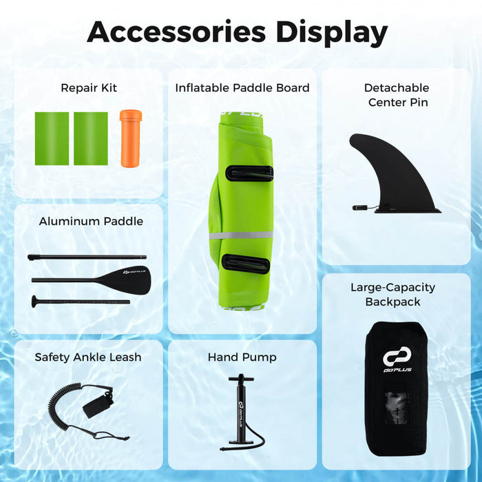 Grand Tableau Gonflable De Sup Goplus, Tableau De Pagaie Portable Avec Des Anneaux 5d