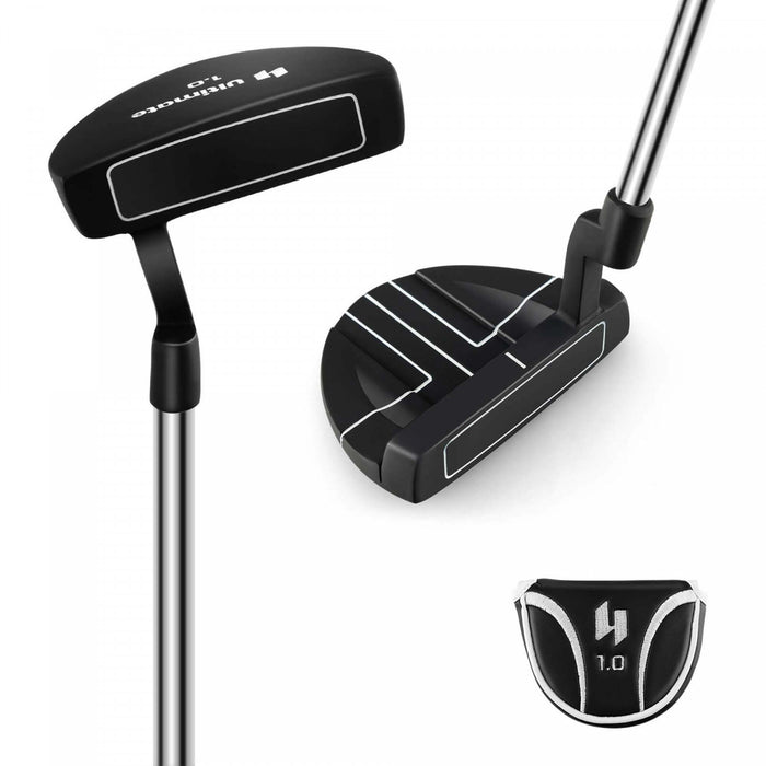 Ultimate 35\" Golf Putter Mallet Style Putter Avec Poignee En Caoutchouc D'aide A L'alignement Et Couvercle De Tete