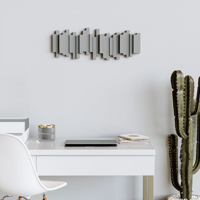 Portemanteau mural moderne Sticks de Umbra - gris