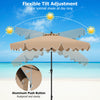 Costway 9 FT Patio Umbrella 2-Tier Market Table Umbrella with Sun-Protective Canopy Brown