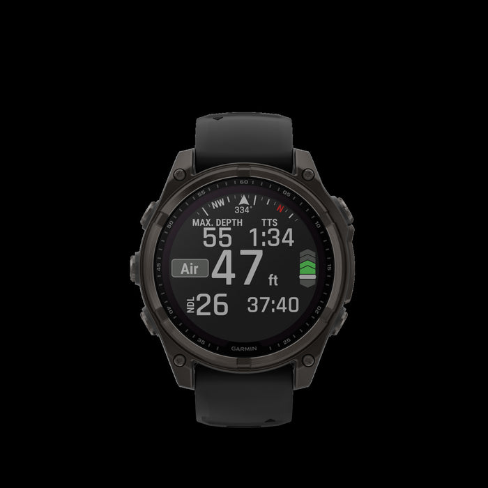  Carbon Gray Dlc Titanium With Black/pebble Gray Silicone Band