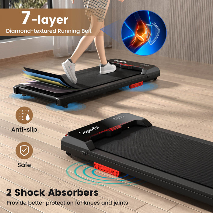 Superfit Walking Pad 2.5hp Sous Tapis Roulant De Bureau Avec Telecommande App-active Pour La Maison