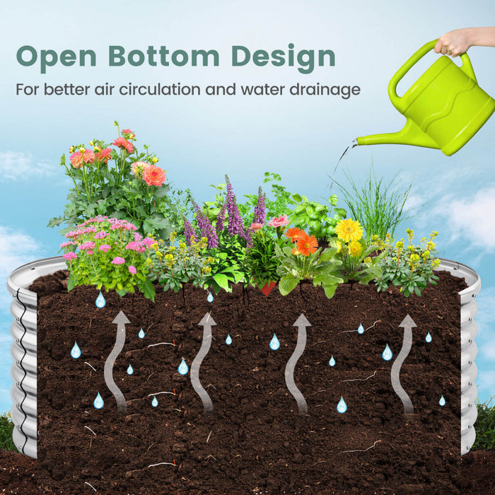 Costway 2 Pcs Souleve Kit De Lit De Jardin Planteur Souleve Boites De Jardin Exterieures 65\" X 32\" X 24\" Argent