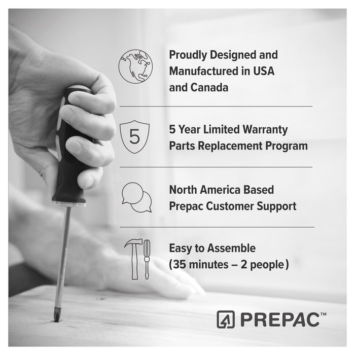 Armoire d’appoint de rangement Elite avec portes à panneaux et 3 tablettes - blanche