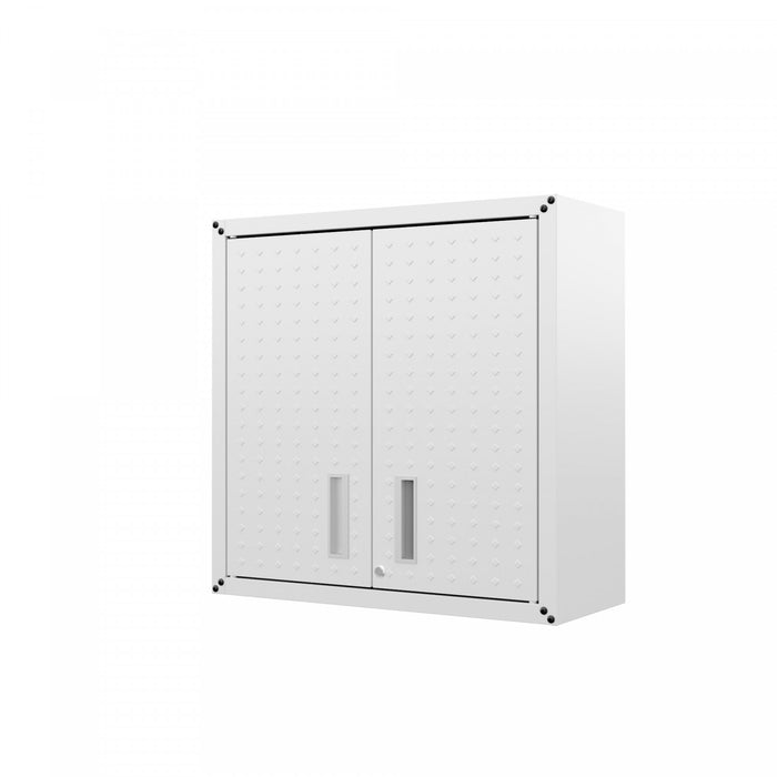 Armoire de garage flottante Fortress Modern 30\" en blanc - Lot de 2