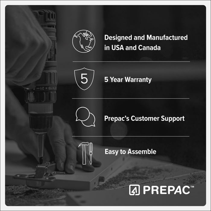 Armoire profonde de rangement Elite avec tablettes fixes et réglables - noire