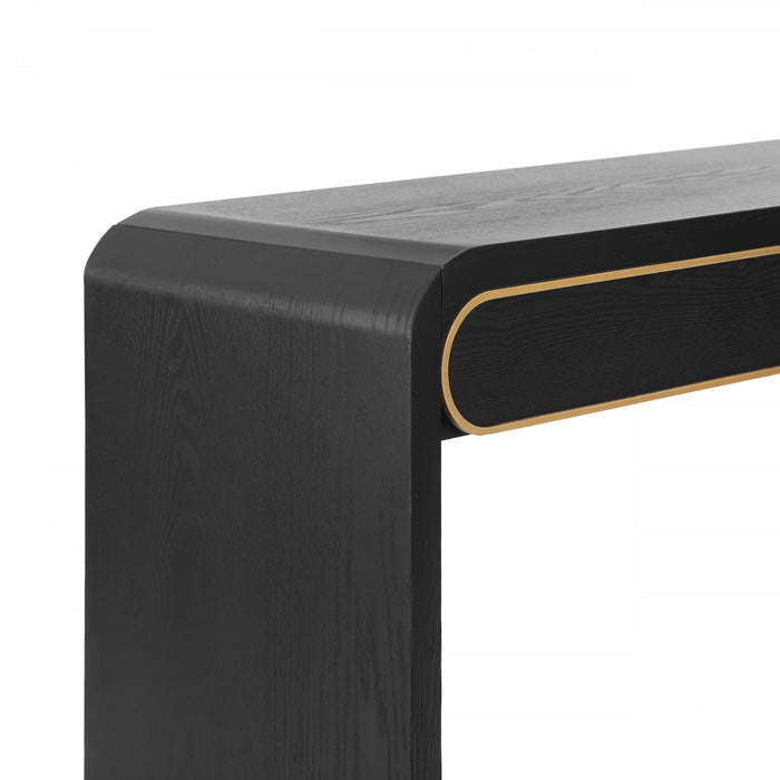 Console en bois Olivia 120 cm avec tiroirs - noire