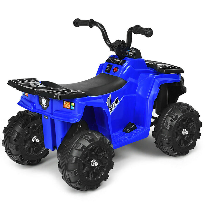 6v Batterie Alimentee Enfants Rouler Sur Atv 4 Roues Quad W / Mp3 & Led Phare Bleu