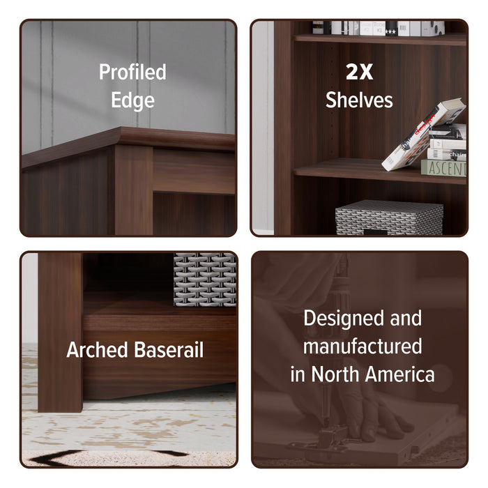 Bibliothèque à 2 tablettes - espresso